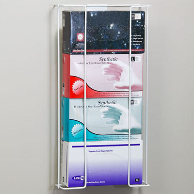 Clinton Glove Box Holder, Quad Horizontal Wire — for Accessories in Clinical and Institutional Care
