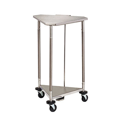Clinton Triangular Tilt-Lid Hamper, Stainless Steel, 18" — for Accessories in Clinical and Institutional Care