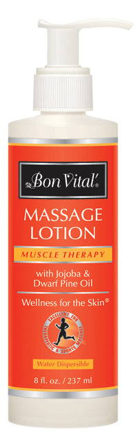 Bon Vital Muscle Therapy Massage Lotion - 8 oz with Pump — for Massage Therapy and Muscle Recovery