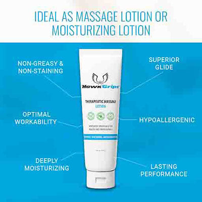 HawkGrips Therapeutic Massage Lotion, 8 oz tube, Case of 24 — for Massage Therapy and Muscle Recovery