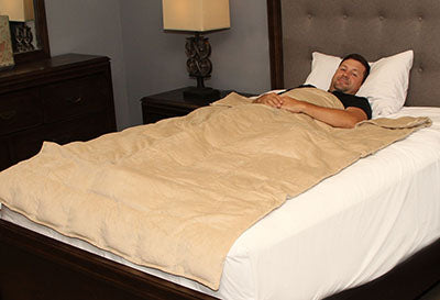 Sommerfly Sleep Tight Light Weighted Blanket, Tan Corduroy, Large — for Strength Training and Rehabilitation