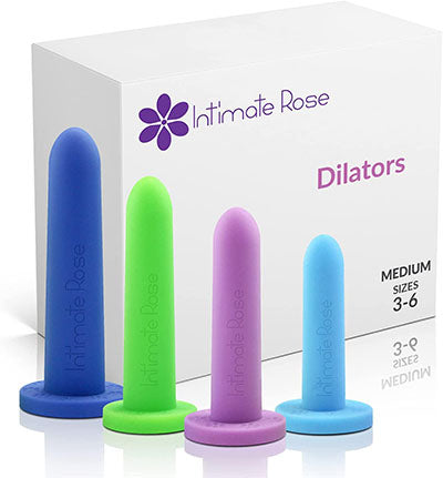 Intimate Rose Silicone Dilators for Women and Men, Medium (Sizes 3-6), Pack of 4 — for Exercise and Therapy Floor Work