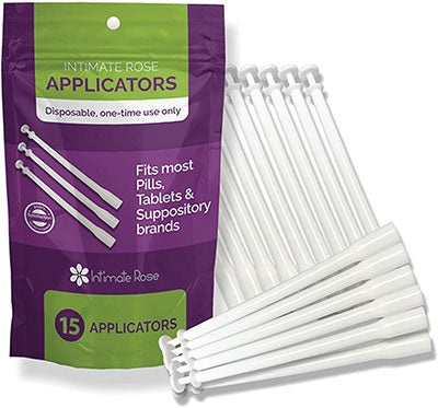 Intimate Rose Disposable Vaginal Suppository Applicators, Pack of 15 — for Exercise and Therapy Floor Work