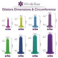 Intimate Rose Silicone Dilators for Woman and Men, Full Set of 8 (Sizes 1 through 8) — for Exercise and Therapy Floor Work