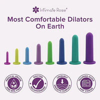 Intimate Rose Silicone Dilators for Woman and Men, Full Set of 8 (Sizes 1 through 8) — for Exercise and Therapy Floor Work