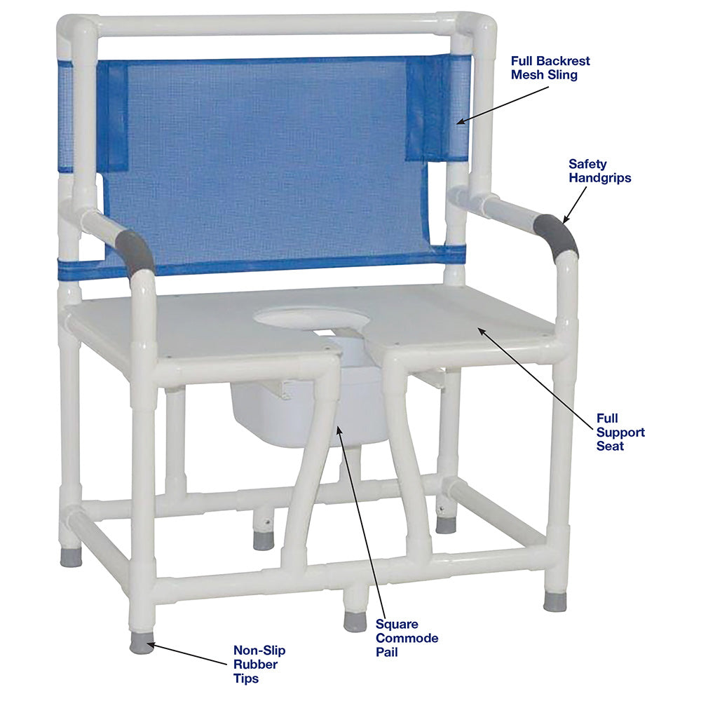 MJM International 130-C10 Bariatric Bedside Commode 30" Internal Width