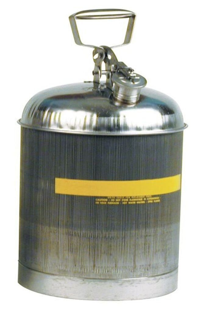 Justrite 1313 Self Close, Stainless Steel Safety Can, Flame Arrester