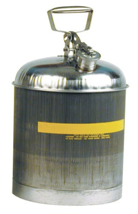 Justrite 1313 Self Close, Stainless Steel Safety Can, Flame Arrester