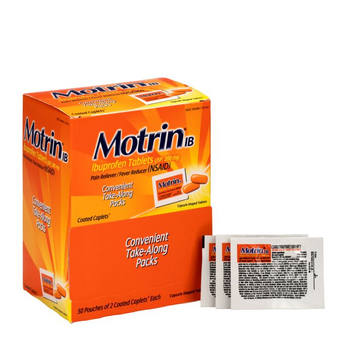 First Aid Only Motrin Ibuprofen, 50 x 2 per Box