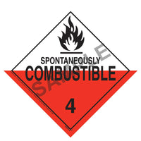 JJ Keller Division 4.2 Spontaneously Combustible Placard - Worded
