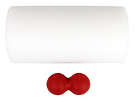 BakBalls Mobility Kit - Regular - BakBalls (red, regular) and 12" white foam roller — for Flexibility and Muscle Recovery