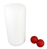 BakBalls Mobility Kit - Regular - BakBalls (red, regular) and 12" white foam roller — for Flexibility and Muscle Recovery