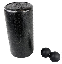 BakBalls Mobility Kit - Firm - BakBalls (black, firm) and 12" black foam roller — for Flexibility and Muscle Recovery