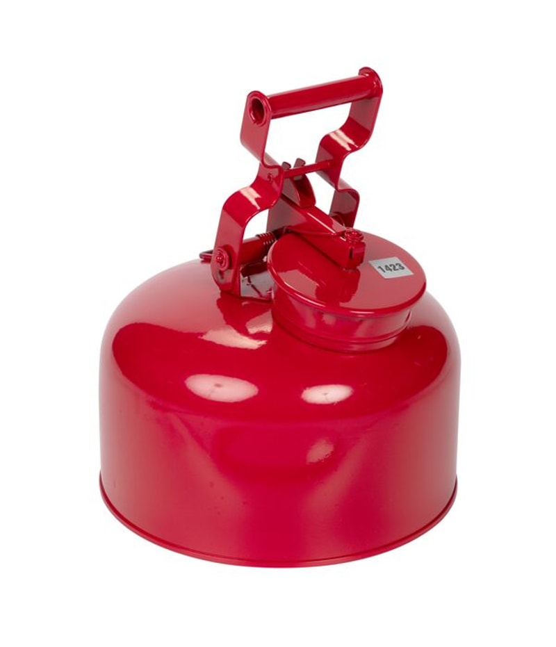 Justrite 1423 Metal Disposal Safety Can, Flame Arrester, Galvanized Steel, Red