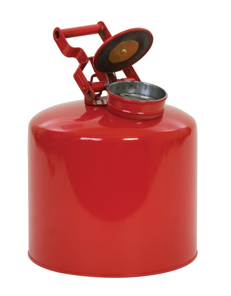 Justrite 1423 Metal Disposal Safety Can, Flame Arrester, Galvanized Steel, Red