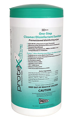Protex Ultra, Disinfectant Wipes, 7" x 9.5", Canister of 75, Each — for PPE in Clinical and Institutional Care