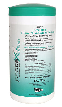 Protex Ultra Disinfectant wipes, 7" x 9.5", Canister of 75 — for Professional Therapy and Care Programs