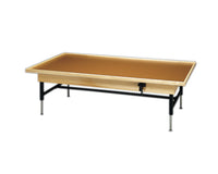 CanDo wooden platform table - manual hi-low, raised-rim, 7' x 3' x (19" - 27") — for Treatment and Examination Rooms