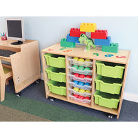 Whitney Brothers Whitney Plus Green Tray Storage Cabinet — for Pediatric Furniture in Clinical and Institutional Care