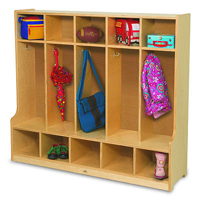 Whitney Brothers Five Section Seated Coat Locker — for Organized Equipment Storage