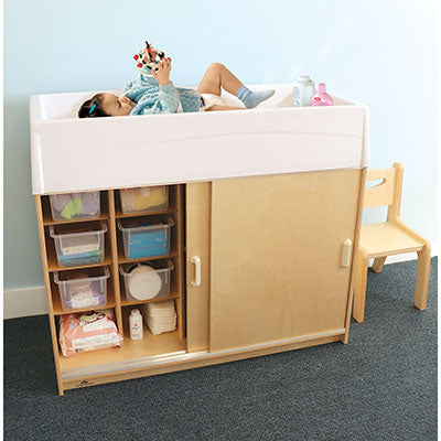 Whitney Brothers Ez Clean Birch Changing Cabinet with Trays — for Pediatric Furniture in Clinical and Institutional Care