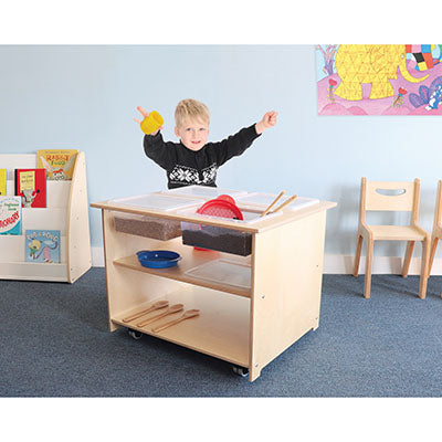 Whitney Brothers Mobile Sensory Table With Trays and Lids — for Treatment and Examination Rooms