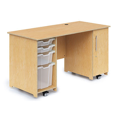 Whitney Brothers Teachers Desk W/ Trays And Locking Door — for Treatment and Examination Rooms