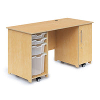 Whitney Brothers Teachers Desk W/ Trays And Locking Door — for Treatment and Examination Rooms