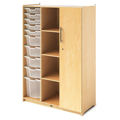 Whitney Brothers Teachers Wardrobe with Trays and Locking Door — for Pediatric Furniture in Clinical and Institutional Care