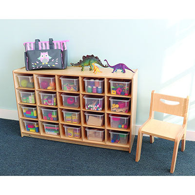 Whitney Brothers Cubby Storage Cabinet With 20 Trays — for Organized Equipment Storage