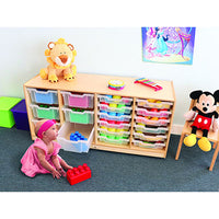Whitney Brothers Clear Tray Quad Column Storage Cabinet — for Pediatric Furniture in Clinical and Institutional Care