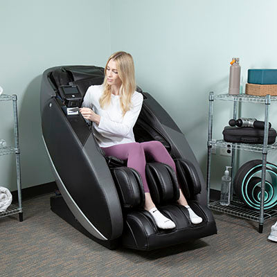 Human Touch NovoXTPro Massage Chair, Safe Antimicrobial SofHyde, Black/Gray — for Massage Therapy and Muscle Recovery