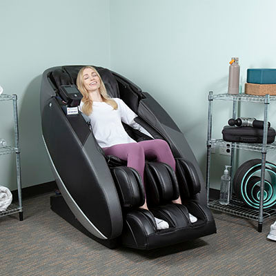 Human Touch NovoXTPro Massage Chair, Safe Antimicrobial SofHyde, Black/Gray — for Massage Therapy and Muscle Recovery