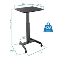 Mount-It Height Adjustable Rolling Laptop Desk — for Treatment and Examination Rooms