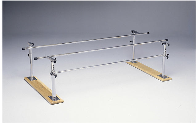 CanDo Parallel Bars, wood base, folding, height and width adjustable, 7' L x 16" - 24" W x 22" - 36" H — for Treatment and Examination Rooms