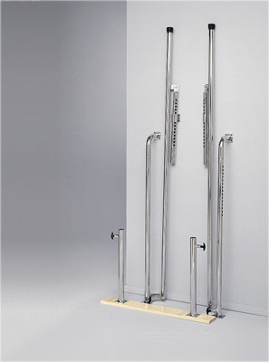 CanDo Parallel Bars, wall-mounted, wood base, folding, height adjustable, 7' L x 22.5" W x 28" - 42" H — for Treatment and Examination Rooms