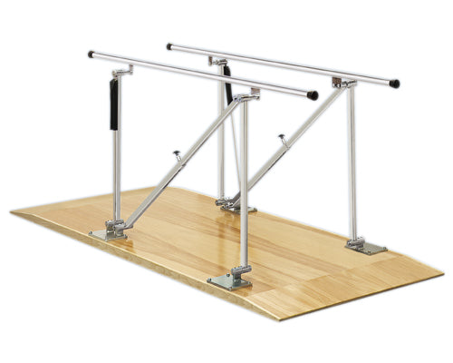 CanDo Parallel Bars, wood platform mounted, height adjustable, 12' L x 22.5" W x 31" - 41" H — for Treatment and Examination Rooms