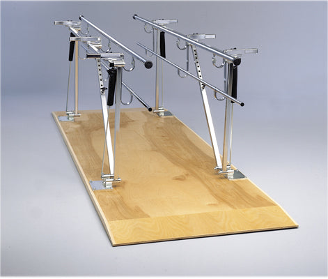CanDo Parallel Bars, wood platform mounted, height and width adjustable, 10' L x 17.5" - 25.5" W x 31" - 41" H — for Treatment and Examination Rooms