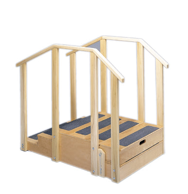 CanDo Training stairs, straight, 2 and 3 steps with platform, 55" L x 30" W x 40" H — for Therapy and Rehabilitation Programs