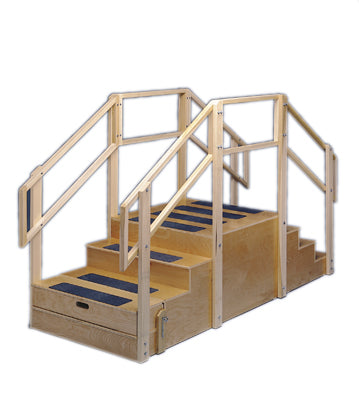 CanDo Training stairs, straight, 8 steps with platform, 96" L x 36" W x 60" H — for Therapy and Rehabilitation Programs