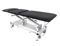 CanDo Hi-Lo Treatment Table, 3 Section, Black Vinyl Top, White Base, Nose Hole Cut Out, 76.8" x 26" — for Treatment and Examination Rooms