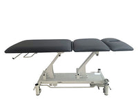 CanDo Hi-Lo Treatment Table, 3 Section, Black Vinyl Top, White Base, Nose Hole Cut Out, 76.8" x 26" — for Treatment and Examination Rooms