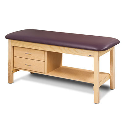 Clinton Classic Treatment Table, 1-Section, 1 Shelf, 2 Drawers, 72" x 27" x 31" — for Treatment and Examination Rooms