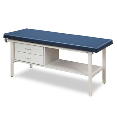 Clinton Alpha-S Treatment Table, 1-Section, 1 Shelf, 2 Drawers, 72" x 27" x 31" — for Treatment and Examination Rooms