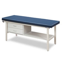 Clinton Alpha-S Treatment Table, 1-Section, 1 Shelf, 2 Drawers, 72" x 27" x 31" — for Treatment and Examination Rooms