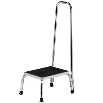 Clinton Chrome Step Stool, Handrail — for Clinical and Treatment Rooms