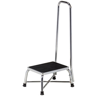 Clinton Chrome Step Stool, Handrail — for Clinical and Treatment Rooms