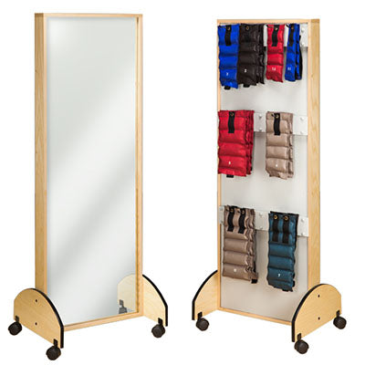 Clinton Mobile Adult Mirror with Cuff Weight Rack — for Strength Training and Rehabilitation
