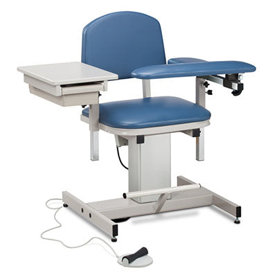 Clinton Power Series Phlebotomy Chair, Padded Flip Arm, Drawer, 220V — for Phlebotomy Equipment in Clinical and Institutional Care