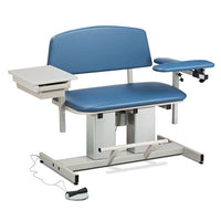 Clinton Power Series Phlebotomy Bariatric Chair, Padded Flip Arm, Drawer, 220V — for Phlebotomy Equipment in Clinical and Institutional Care